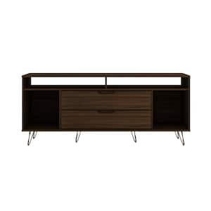 Rockefeller 63 in. Brown Composite TV Stand Fits TVs Up to 60 in.