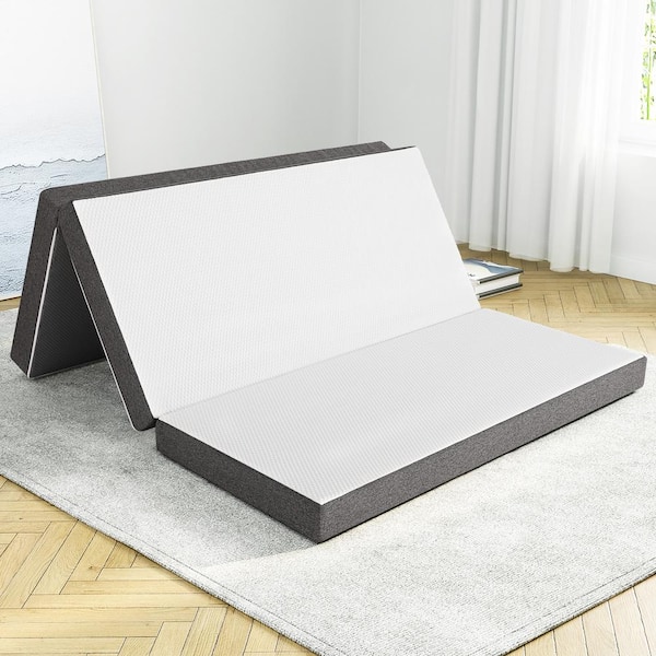 Crduf Narrow Twin Medium 3 in. Memory Foam Mattress, Tri-Folding ...