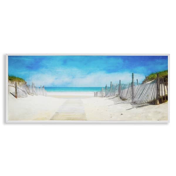 Stupell Industries Dunes Of The Cape by Graffitee Studios White Framed Nature Giclee Art Print 10 in. x 24 in.