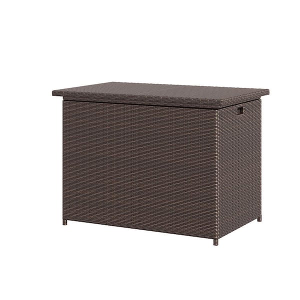 127 gal. Brown Resin Wicker Storage Deck Box