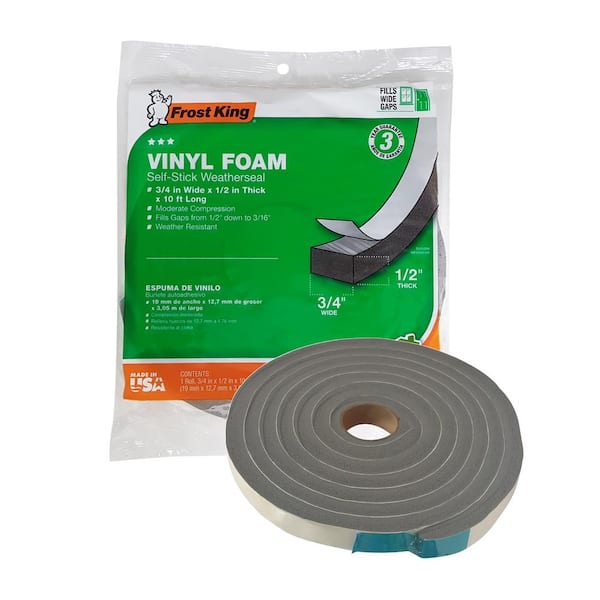 1/32 Thick Gray Fire-Resistant Silicone Foam Strip Adhesive Back 1/2 W x  10 Ft