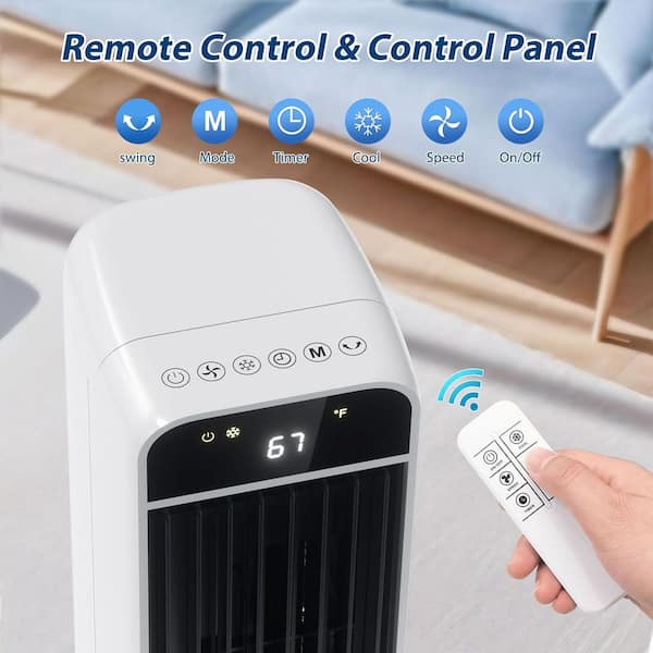Atemomen 41 in. 3-Speeds White Tower Fan-Evaporative Air Cooler
