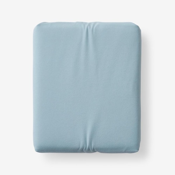 The Company Store Legends Luxury Legacy Velvet Flannel Cloud Blue Solid Deep Pocket Queen Fitted Sheet