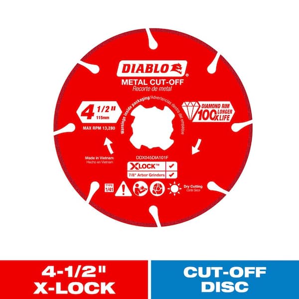 DIABLO 4.5 in. Diamond Rimmed Disc for Metal Cutting with X-Lock and 7/8 in. Arbor Angle Grinders