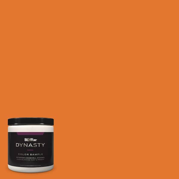 BEHR DYNASTY 8 oz. #250B-7 Crushed Orange Eggshell Enamel Stain-Blocking Interior Paint & Primer Sample