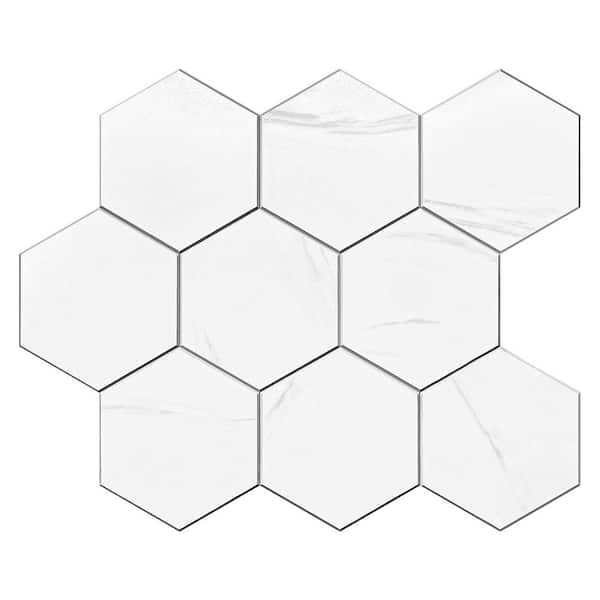 MURELLA White 11.95 in. x 12.00 in. SPC Peel and Stick Backsplash Tile (1 sq. ft./pack)