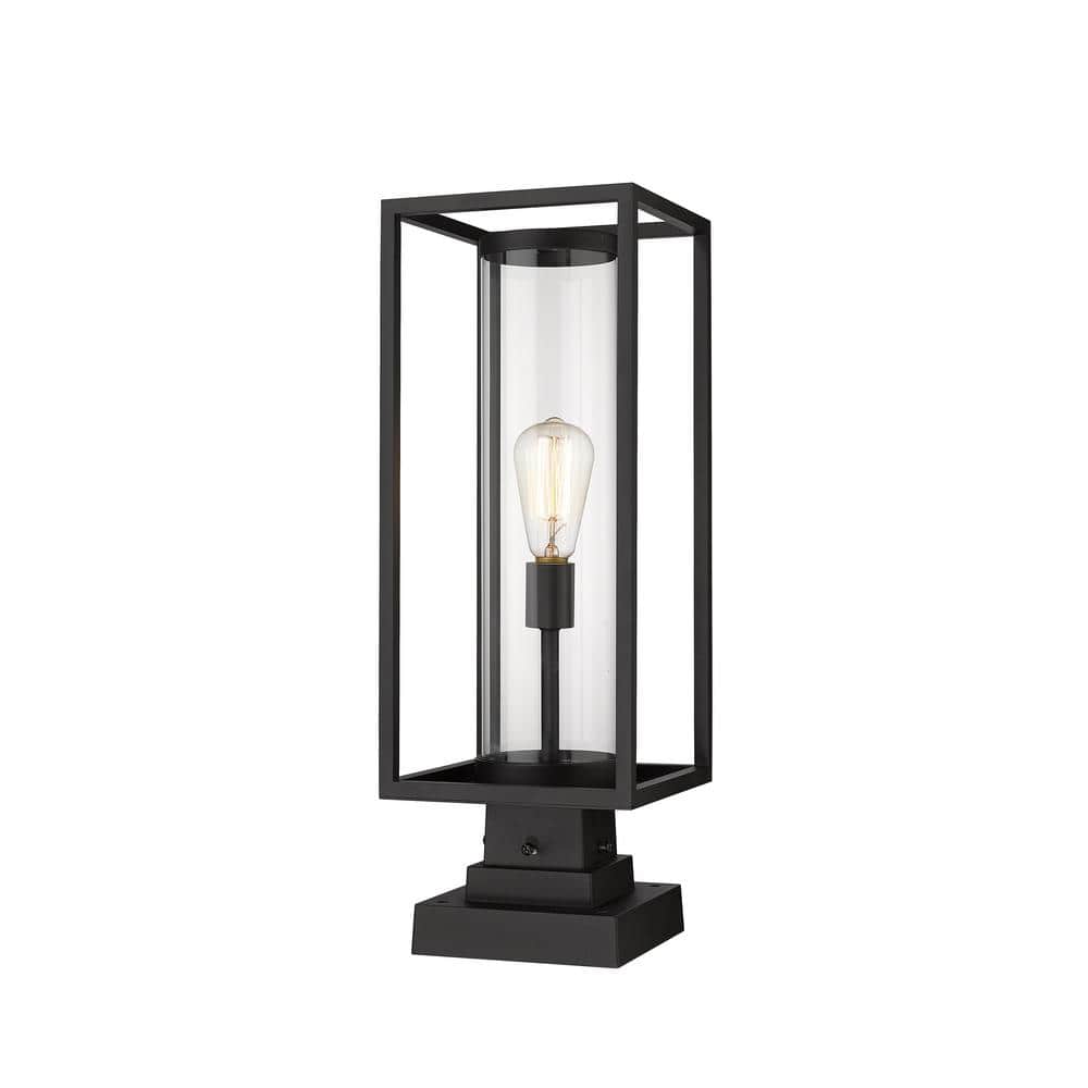 Dunbroch 22.75 in. 1-Light Black Aluminum Hardwired Outdoor Weather Resista