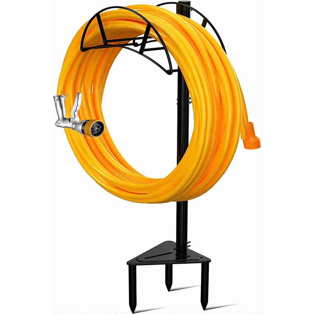Metal Garden Hose Holder Stake, Heavy-Duty Water Hose Stand, In Ground Hose