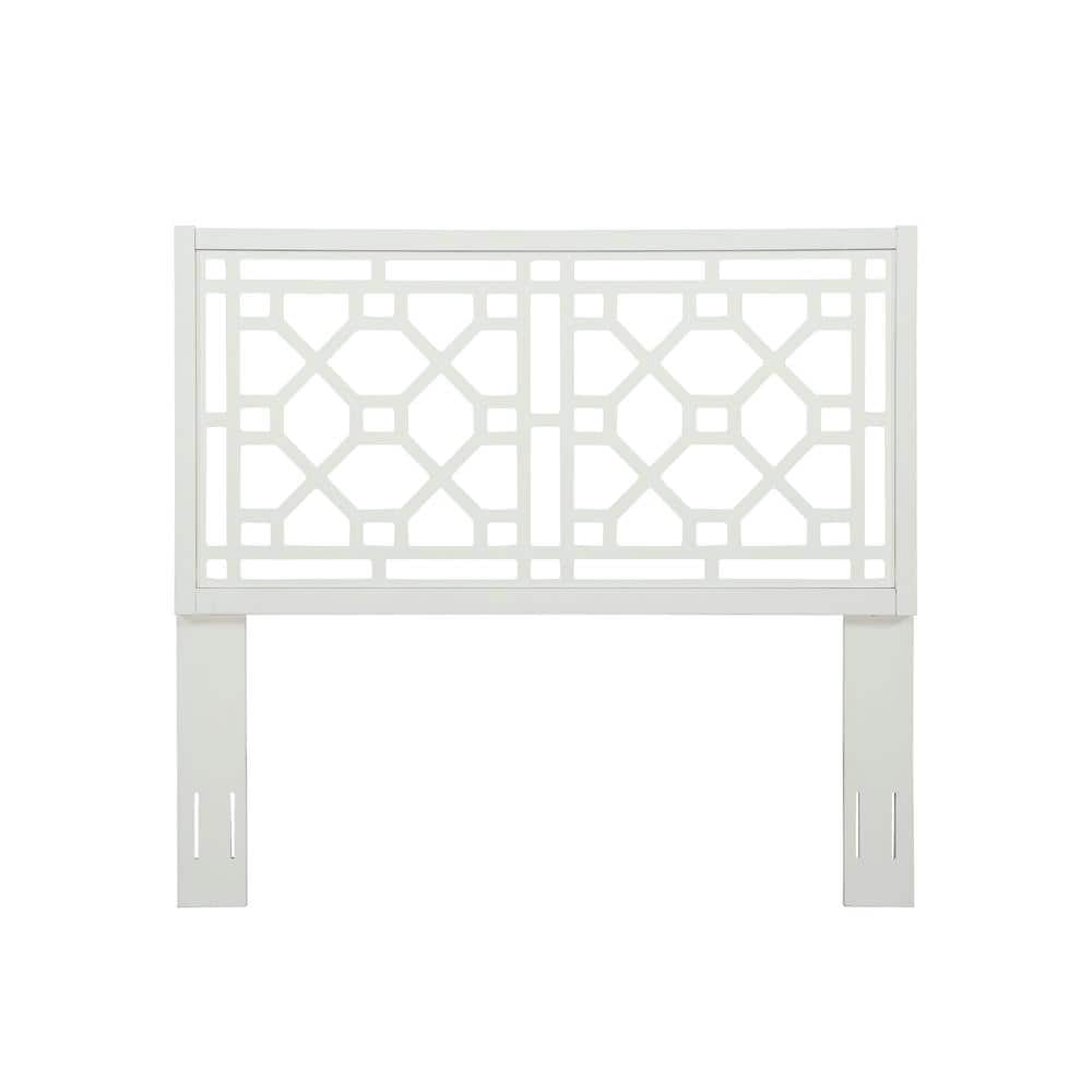 Thomas Chippendale White Adjustable Full/Queen Wood Headboard