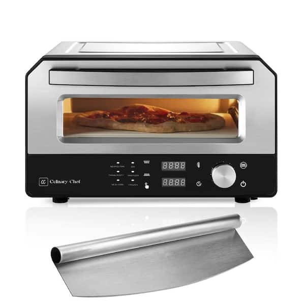 Indoor Pizza Oven Speciality Grill Rapid Cooking, 3 Heat Modes, Large Rack, Dual Temperature Control in Stainless Steel