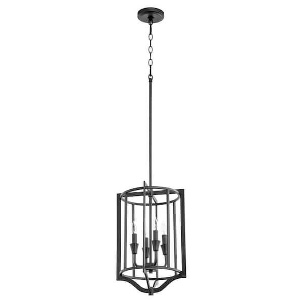 quorum Marquee 4-Light Pendant - Textured Black