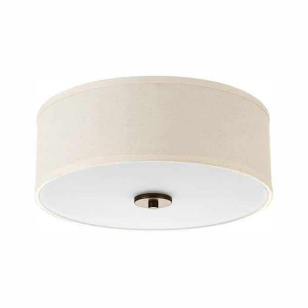 Progress Lighting Inspire Collection Antique Bronze Integrated LED Transitional Kitchen Ceiling Light Drum Flush Mount