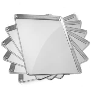 6 Pans 18 in. x 26 in. Commercial Aluminum Cookie Sheets by Gridman