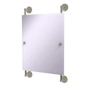 Que New Collection 25 in. x 33 in. Rectangular Frameless Rail Mounted Mirror in Polished Nickel
