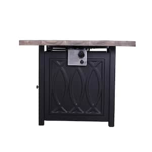 Olivia 32 in. x 32 in. x 25 in. Outdoor Gray Square 50000 BTU Firepit with All-Weather Cover Included
