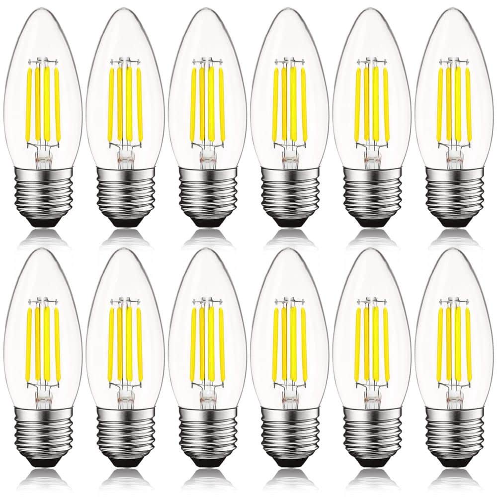 60-Watt Equivalent B10 Dimmable Edison LED Light Bulbs Torpedo Tip Clear Glass 5000K Bright White (12-Pack) price history on PriceWatchPro