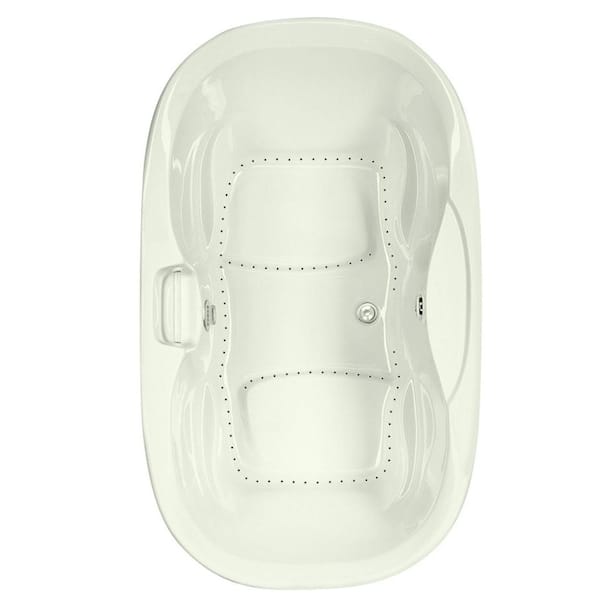 Aquatic Serenity 2 - 72 in. Oval Bathtub with Center Drain in Acrylic Drop-in DriftBath and Chromotherapy Biscuit