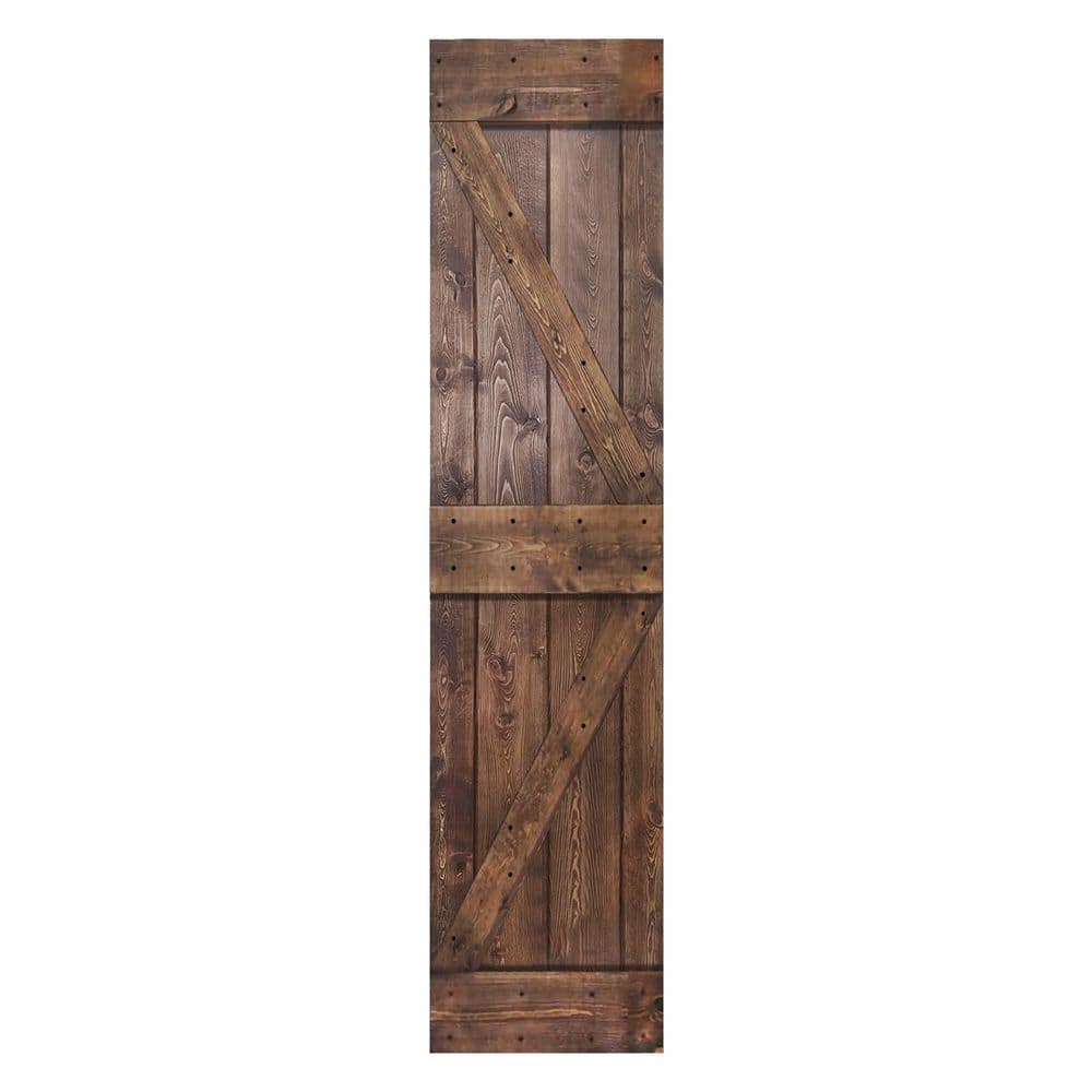 Dark Walnut Solid Wood Traditional Barn Door Slab, 24" x 84"