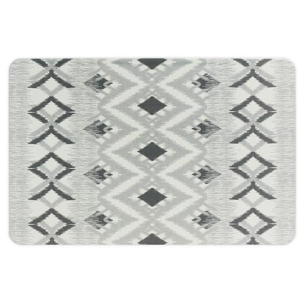 FloorPops 24 in. x 16 in. Grey Dierdre Stone Rectangular Quick Drying Mat
