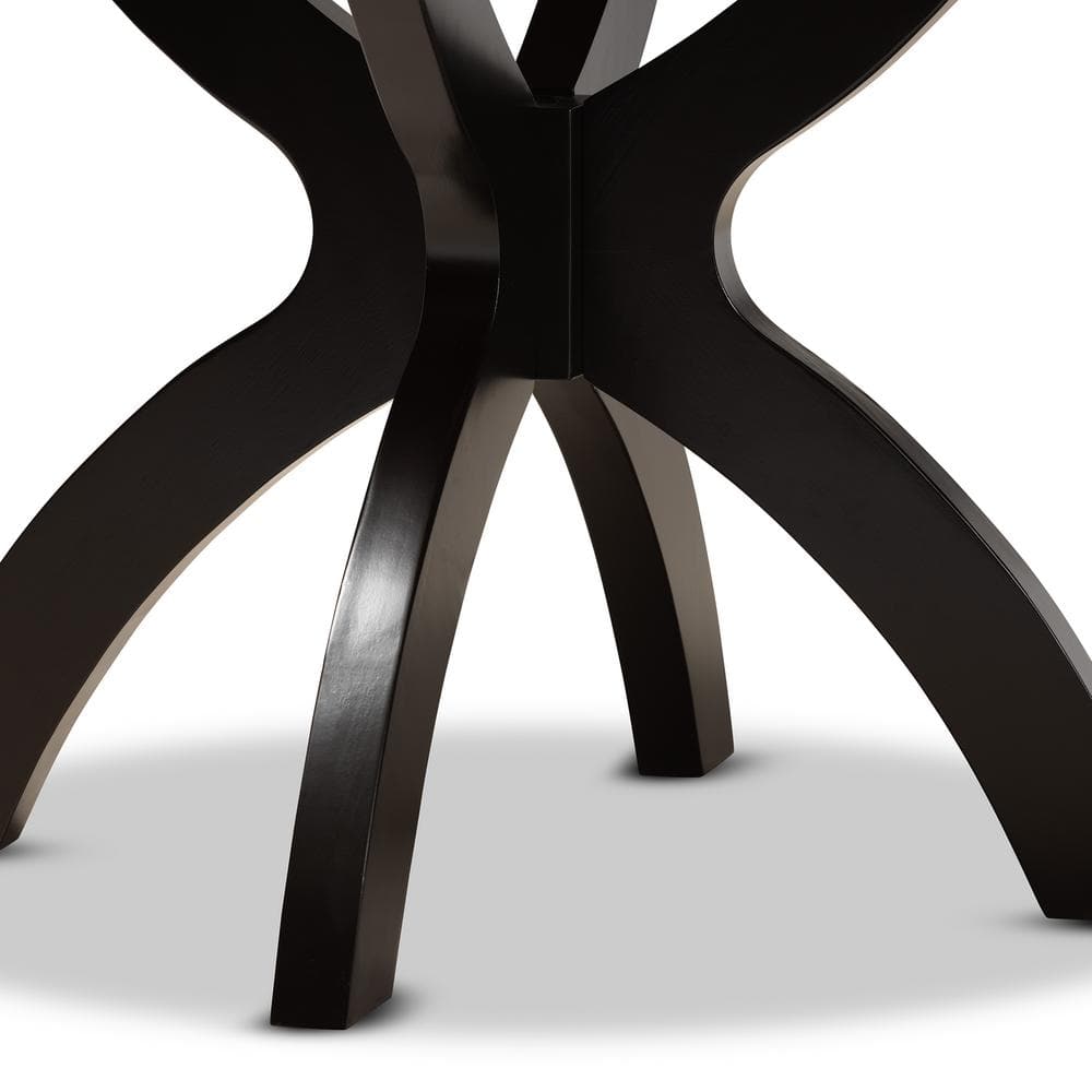 Contemporary 36" Round Dark Brown Wood Dining Table for Four