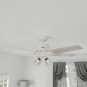 Gatlinburg 52 in. Indoor Matte White Ceiling Fan with Light Kit and Remote Included