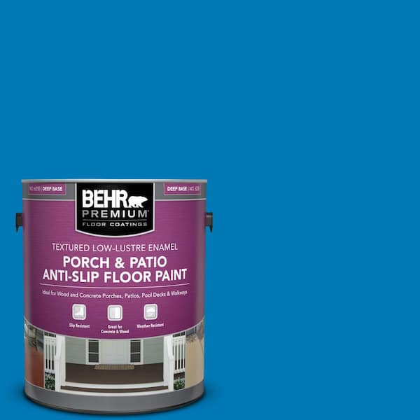 BEHR PREMIUM 1 gal. #P500-6 Deep River Textured Low-Lustre Enamel Interior/Exterior Porch and Patio Anti-Slip Floor Paint
