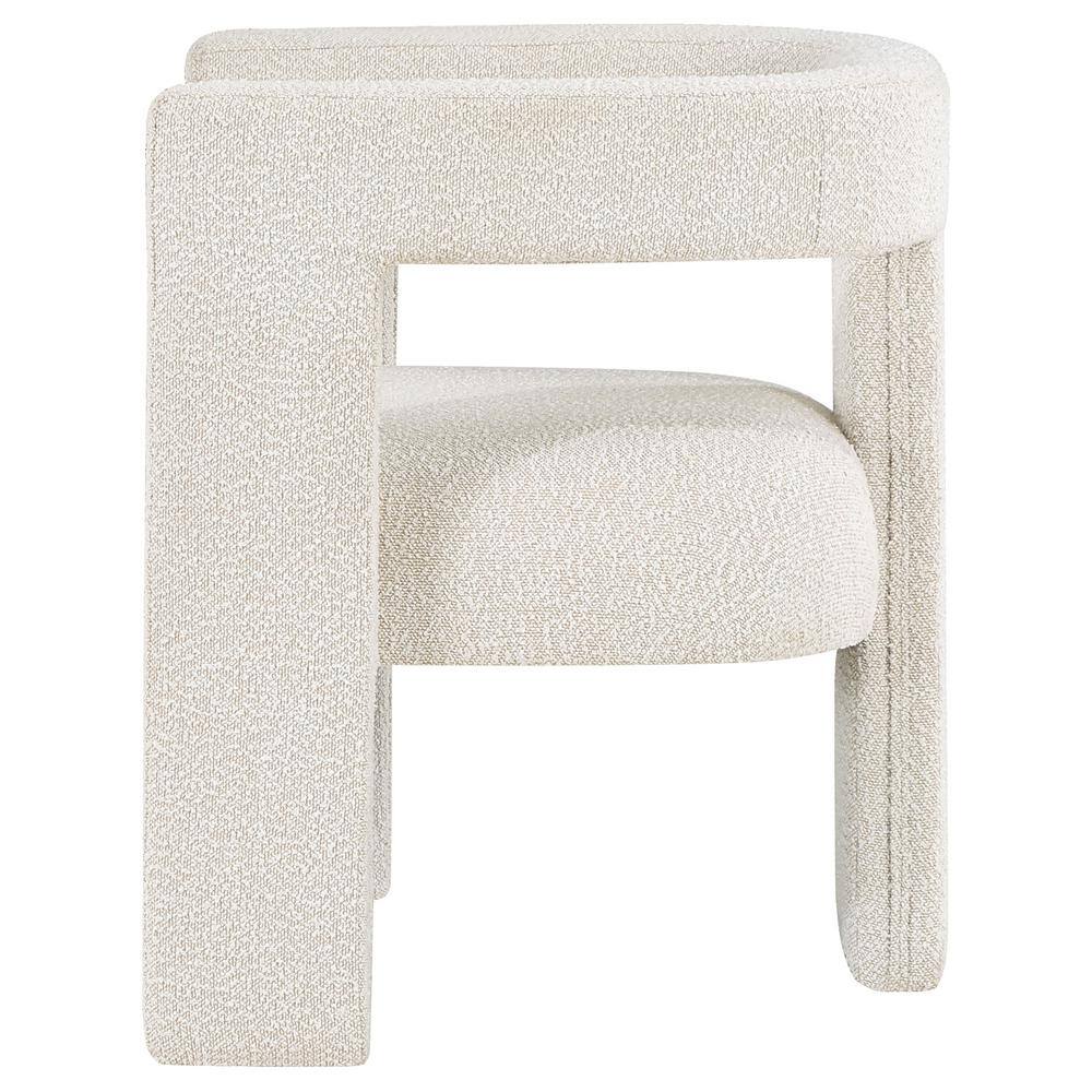 Petra White Bouclé Upholstered Modern Accent Chair