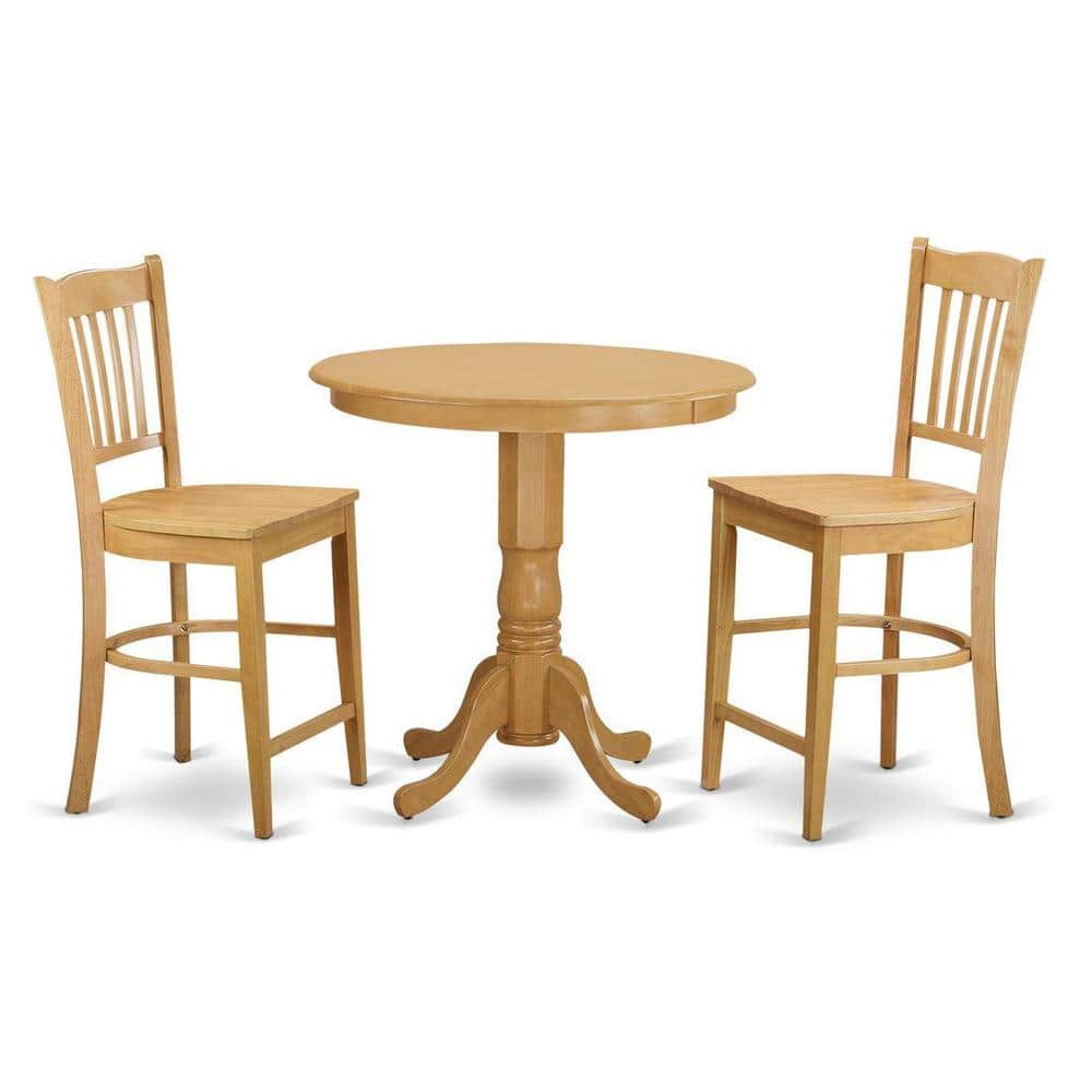 3-Piece Natural Oak Finish Solid Wood Top - Dining Room Set - Seats 4 price history on PriceWatchPro