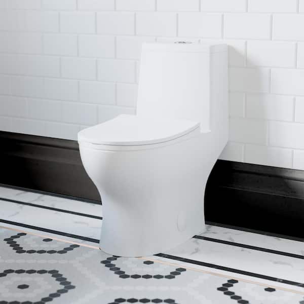 Swiss Madison Ivy 10 in. Rough-In 1-Piece 1.1/1.6 GPF Dual Flush Elongated Toilet in White Seat Included