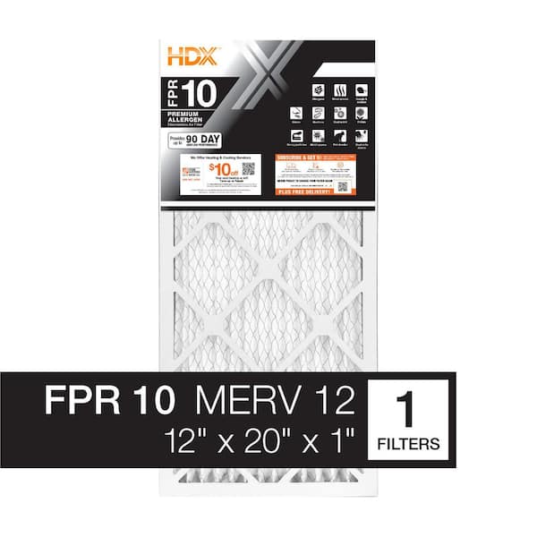 12 in. x 20 in. x 1 in. Premium Pleated Air Filter FPR 10, MERV 12