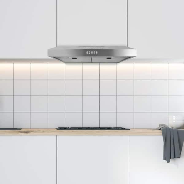 HAUSLANE 30 in. Ducted Under Cabinet Range Hood with 3-Way Venting  Changeable LED Powerful Suction in Stainless Steel UC-PS18SS-30 - The Home  Depot