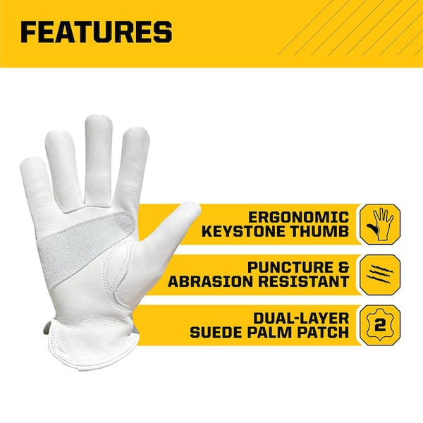 FIRM GRIP Medium Cowhide Leather Work Gloves 63856-06 - The Home Depot