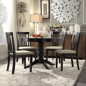 Black Wood 5-Piece Dining Set