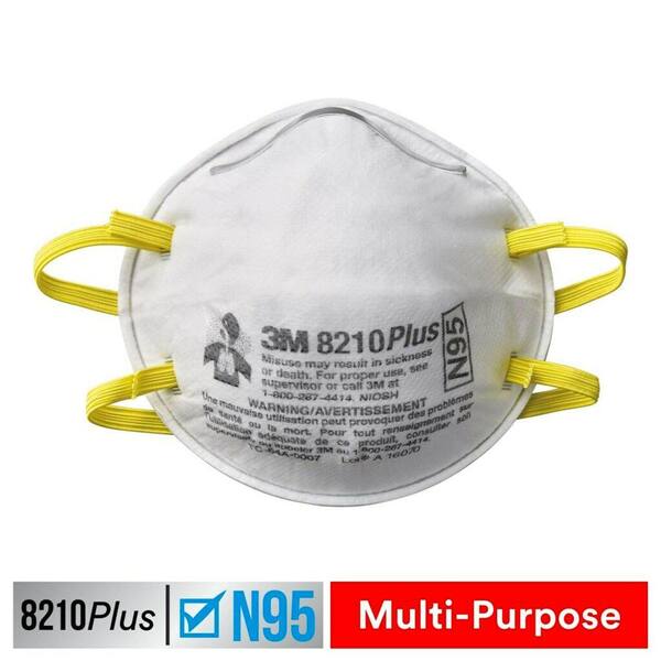 8210 Plus N95 Performance Sanding and Fiberglass Disposable Respirator (20-Pack)