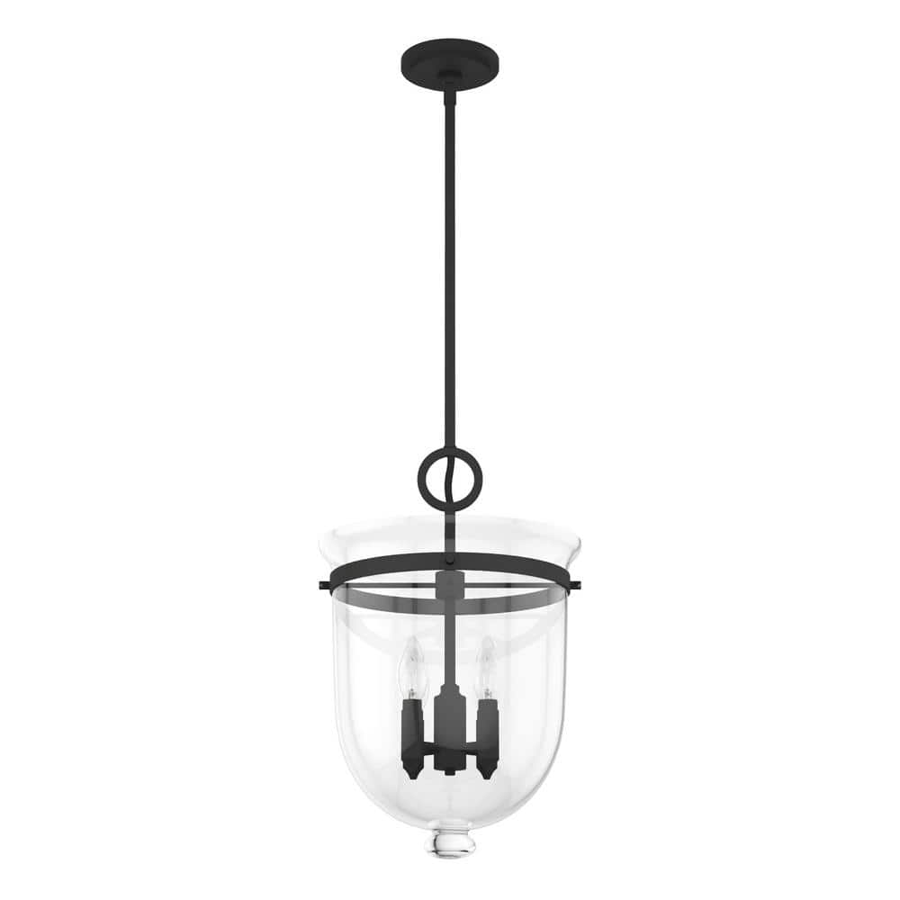 Belltown 4-Light Natural Iron and Glass Pendant