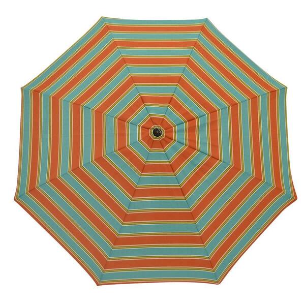 Plantation Patterns 7-1/2 ft. Patio Umbrella in Langwell Stripe-DISCONTINUED