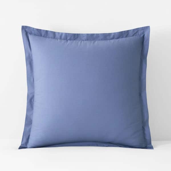 Company Cotton Garment Wash Percale Denim Blue Euro Sham