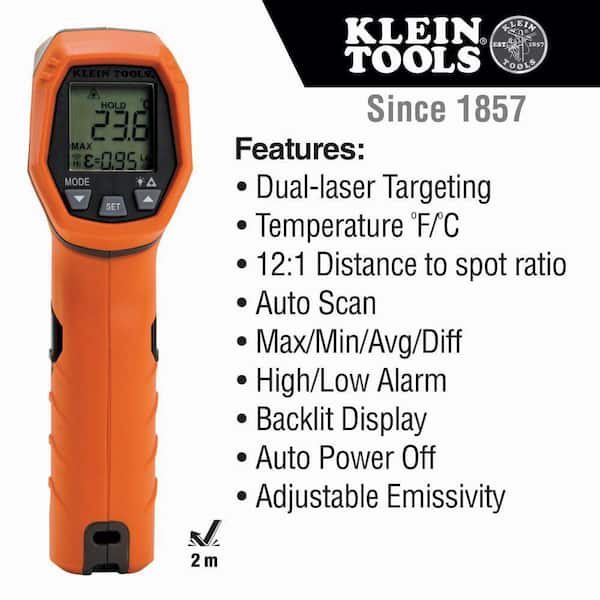 Infrared Temperature Gun, Dual Laser 12:1 IR Thermometer