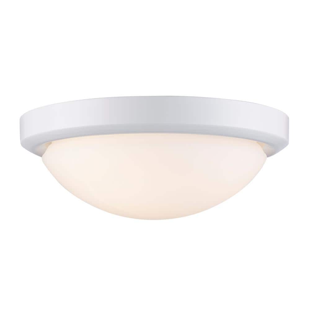 Bliss 15" White Frosted Glass Flush Mount Ceiling Light