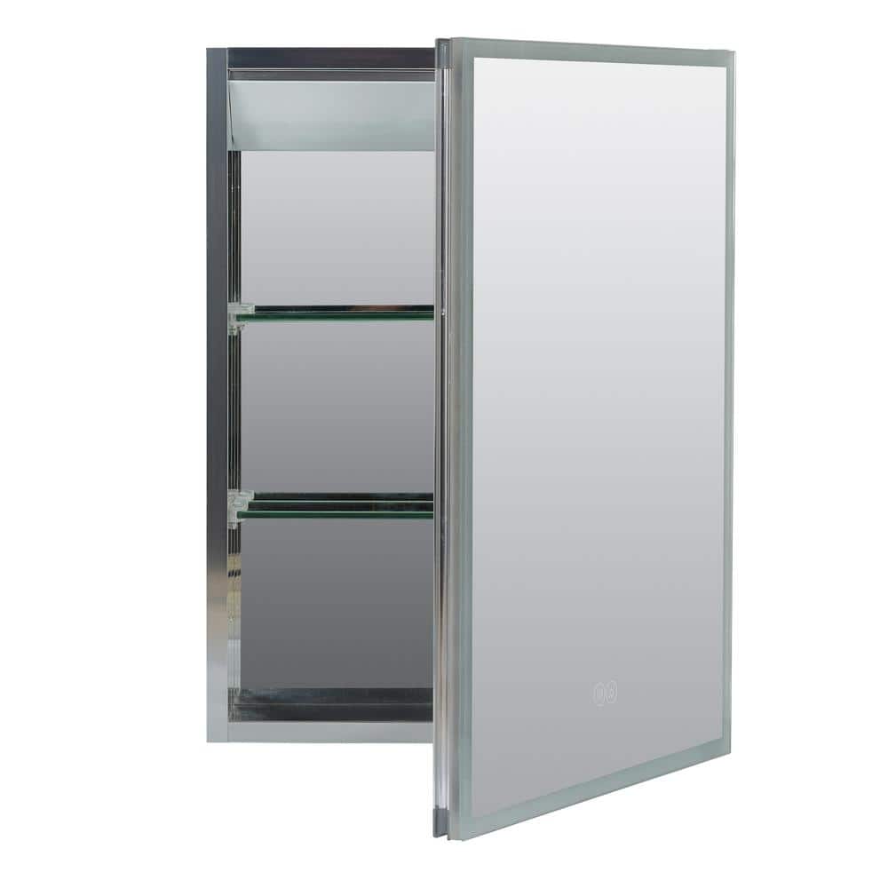 Designer Series Aluminum LED Lighted Medicine Cabinet with Mirror