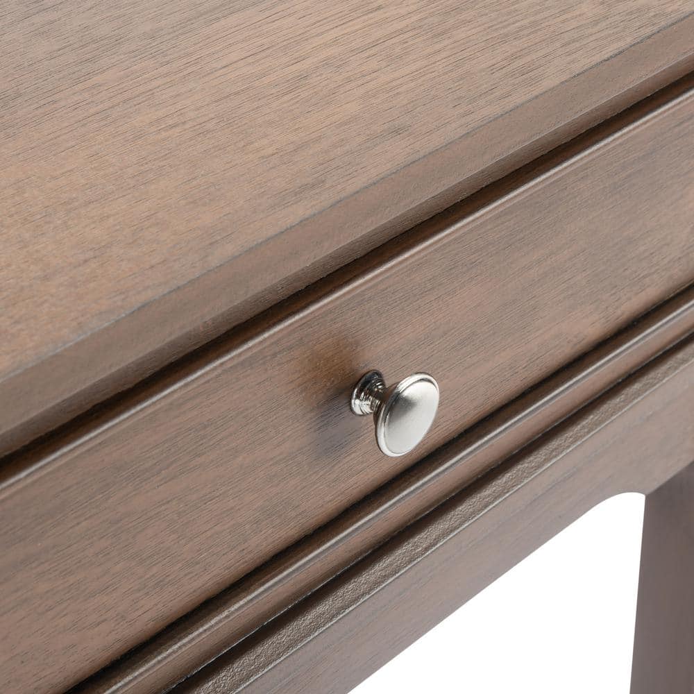Modern Farmhouse Chic Brown Wood and Metal 2-Drawer Console Table