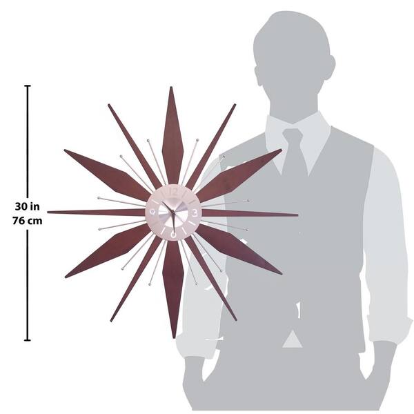 Infinity Instruments Utopia Walnut-Look Starburst Wall Clock