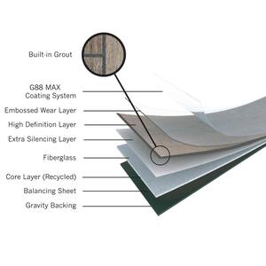 Gray Concrete 12 in. W x 36 in. L Loose Lay Waterproof Vinyl Tile Flooring (36 sqft/case)