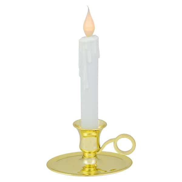 Lighted LED Window Candle with Oval Handle Base-8 in. -Set of 4