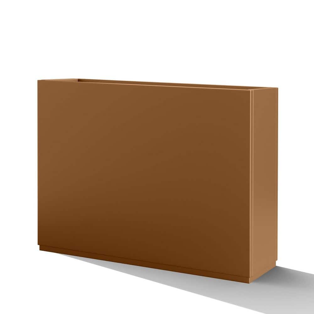 Tall Metal Planter Box-Brown Rectangle Outdoor Plant Pot with Removable Shelf (30 in. L x 12 in. W x 24 in. H) price history on PriceWatchPro