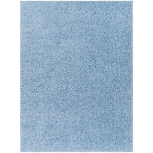 Moda Light Blue Solid 8 ft. x 10 ft. Indoor Area Rug