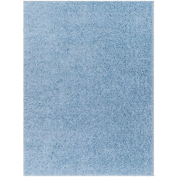 Livabliss Moda Light Blue Solid 8 ft. x 10 ft. Indoor Area Rug