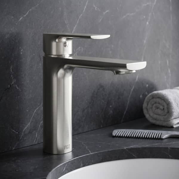 Davidson Single Handle Single-Hole Bathroom Faucet in Brushed Nickel