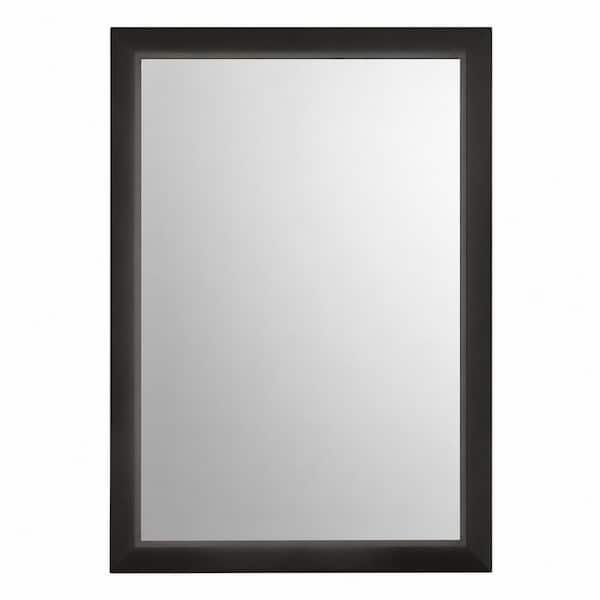 36 in. H x 30 in. W Matte Black Metal Framed Rectangular Framed Wall Mirror for Bathroom Vanity Over Sink