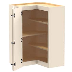Newport 24 in. W x 24 in. D x 36 in. H in Cream Painted Plywood Assembled Wall Kitchen Corner Cabinet with Adj Shelves